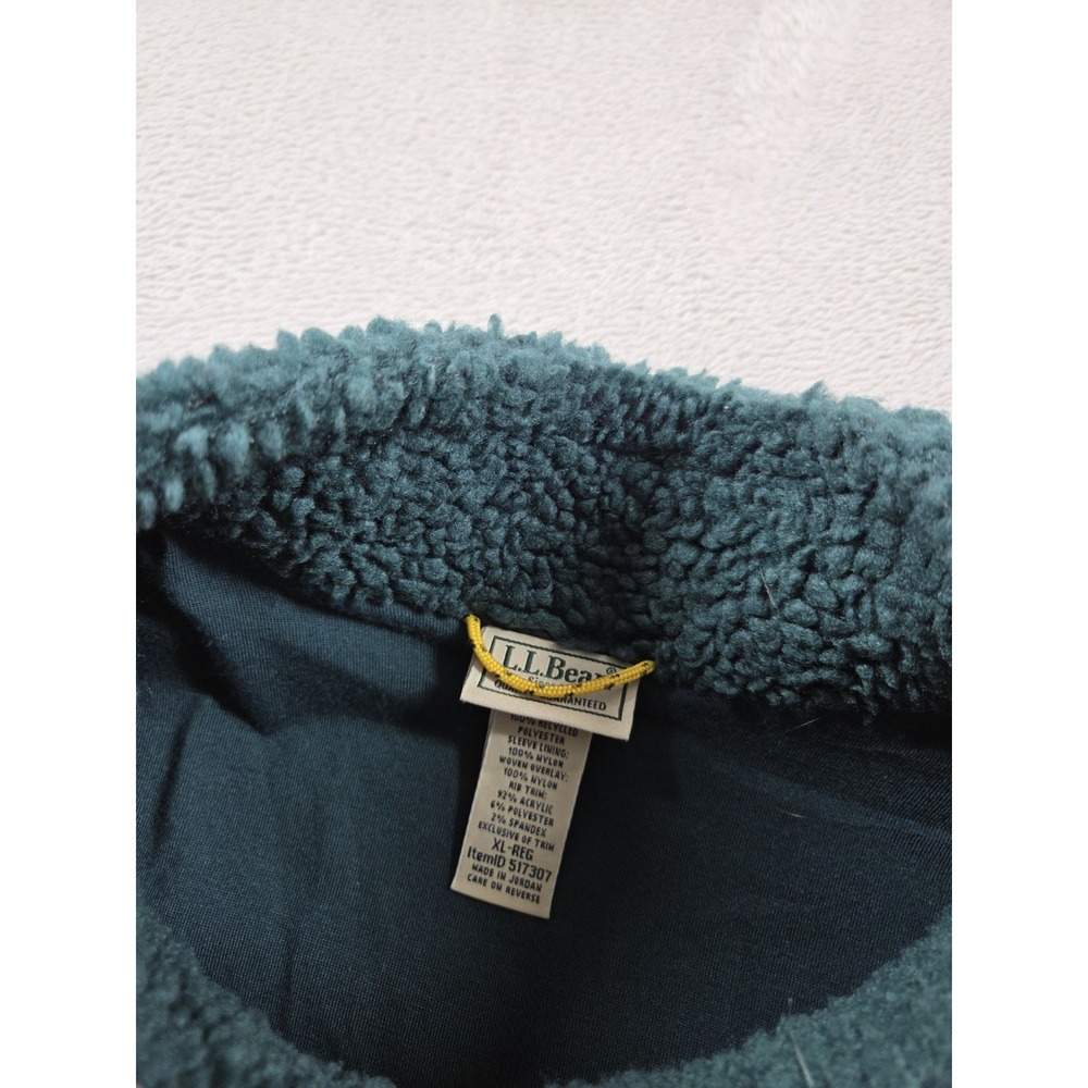 LL Bean Sherpa Fleece Jacket‎ Mens XL High Pile Green - Picture 7 of 7